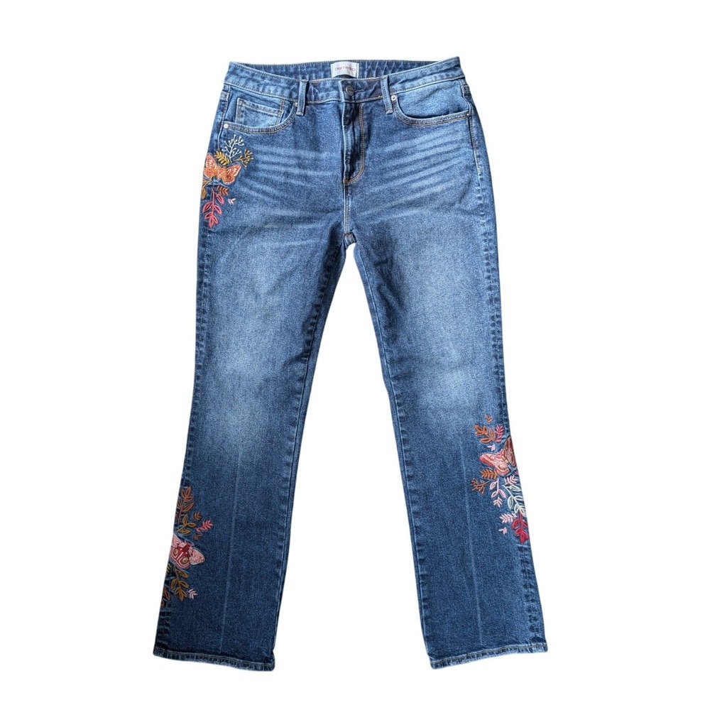 Driftwood Rare Kelly Style Botanical Floral Whimsigoth Boot-cut Blue Denim Jeans